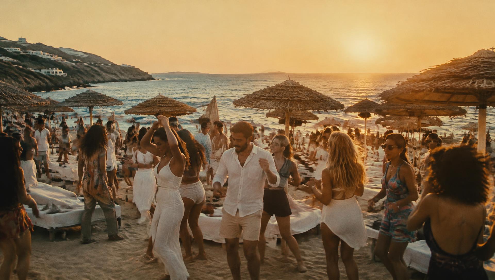Festa al tramonto sulla spiaggia del Royal Beach